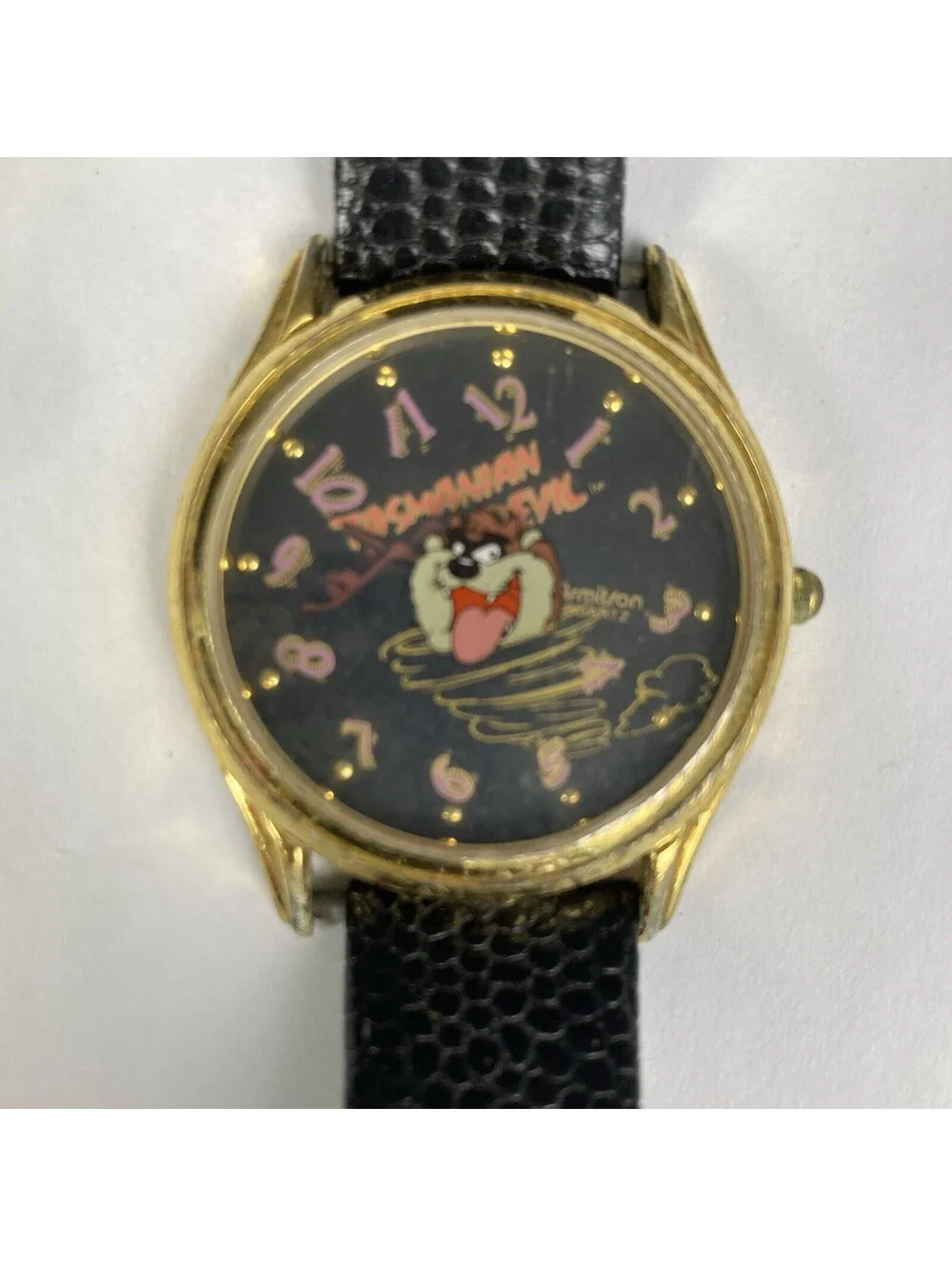 Vintage Armitron Tazmanian Devil Black Band Quartz Watch